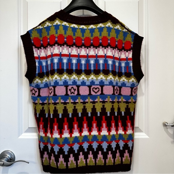 FALL/ WINTER 23-24 WEEKEND MAX MARA JACQUARD KNITTED VEST SIZE:SMALL US4 NWT - Picture 12 of 13